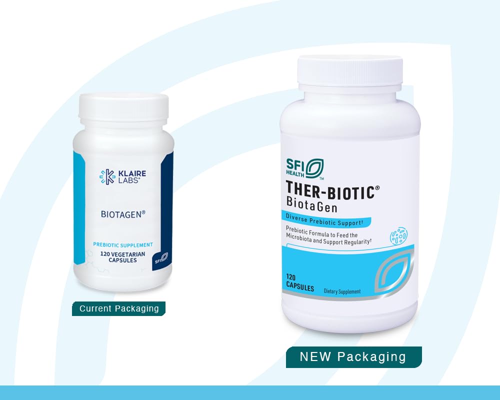 Klaire Labs SFI Health cápsula abierta con polvo para destacar ingredientes prebióticos