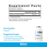 Klean Athlete etiqueta en detalle que resalta ingredientes y pureza