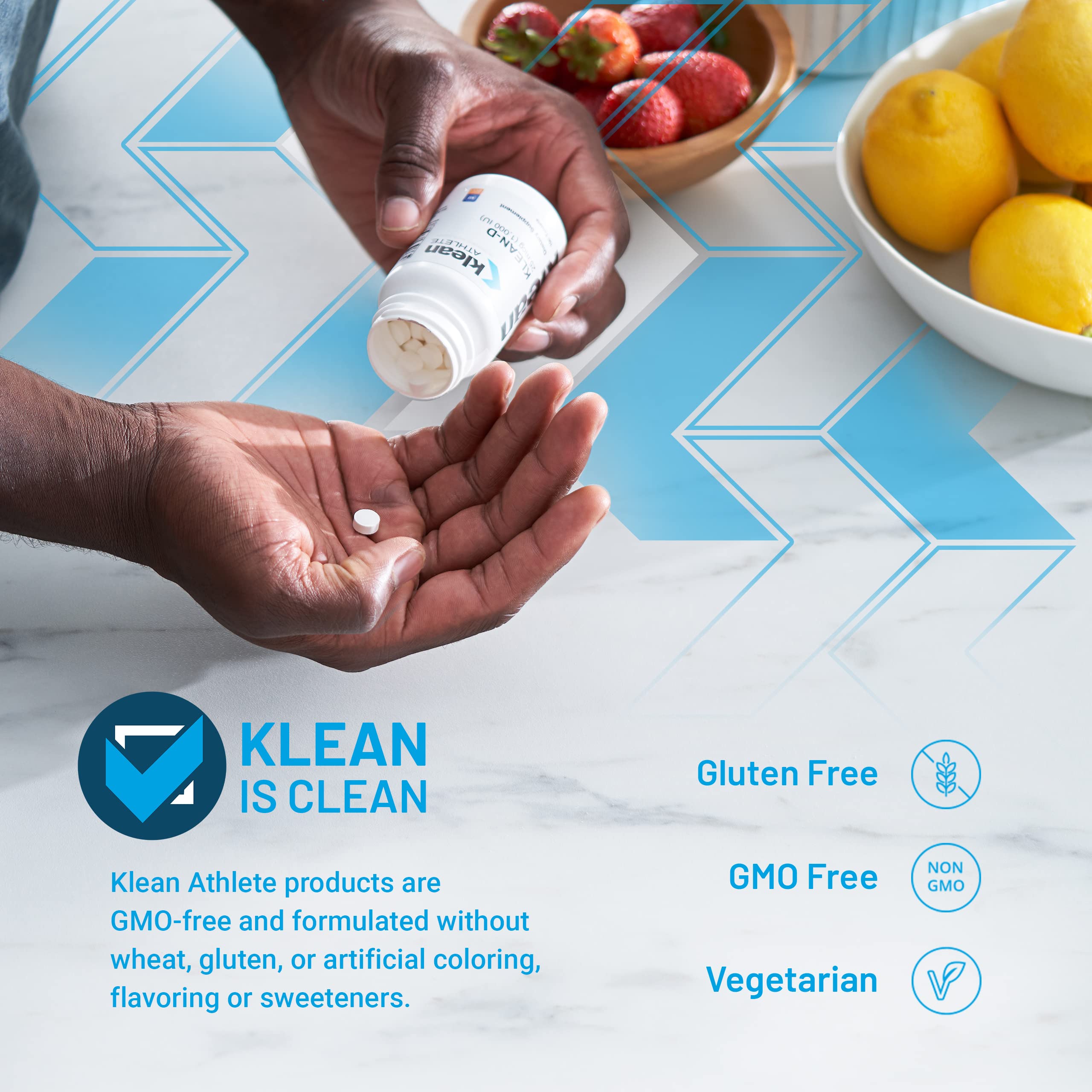 Klean Athlete detalle de etiqueta que informa ingredientes y pureza