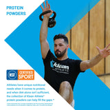 Klean Athlete etiqueta con sello NSF Certified for Sport visible, beneficio confianza y control