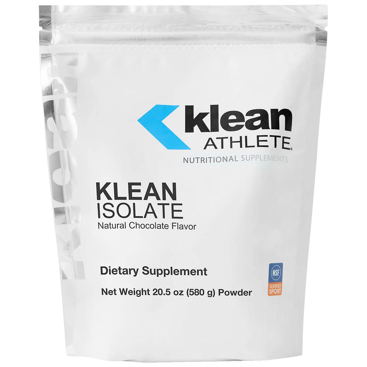 Klean Athlete envase frontal chocolate natural mostrando presentación y proteína limpia