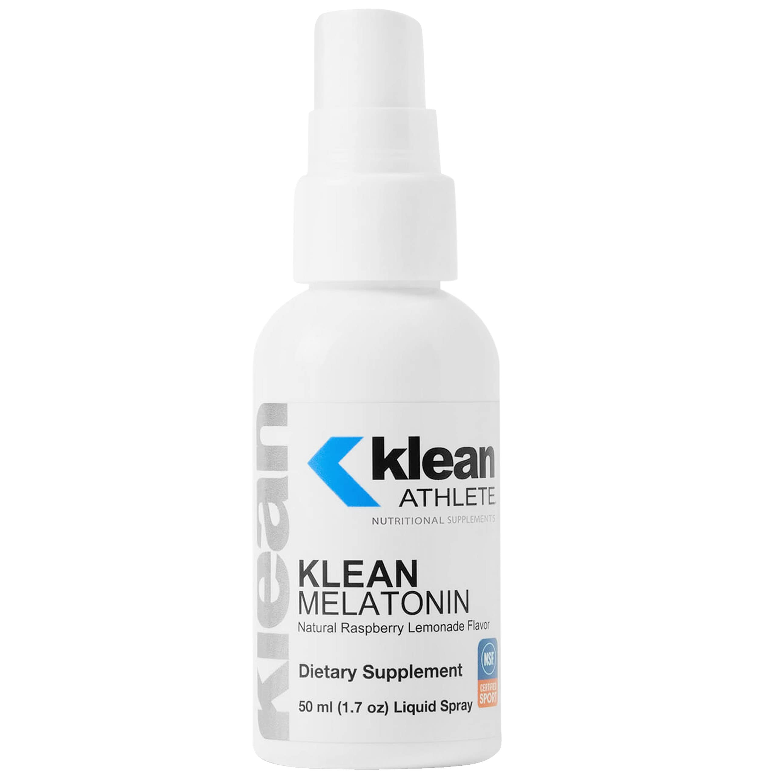 Klean Athlete frasco frontal del spray melatonin muestra formato portátil y marca