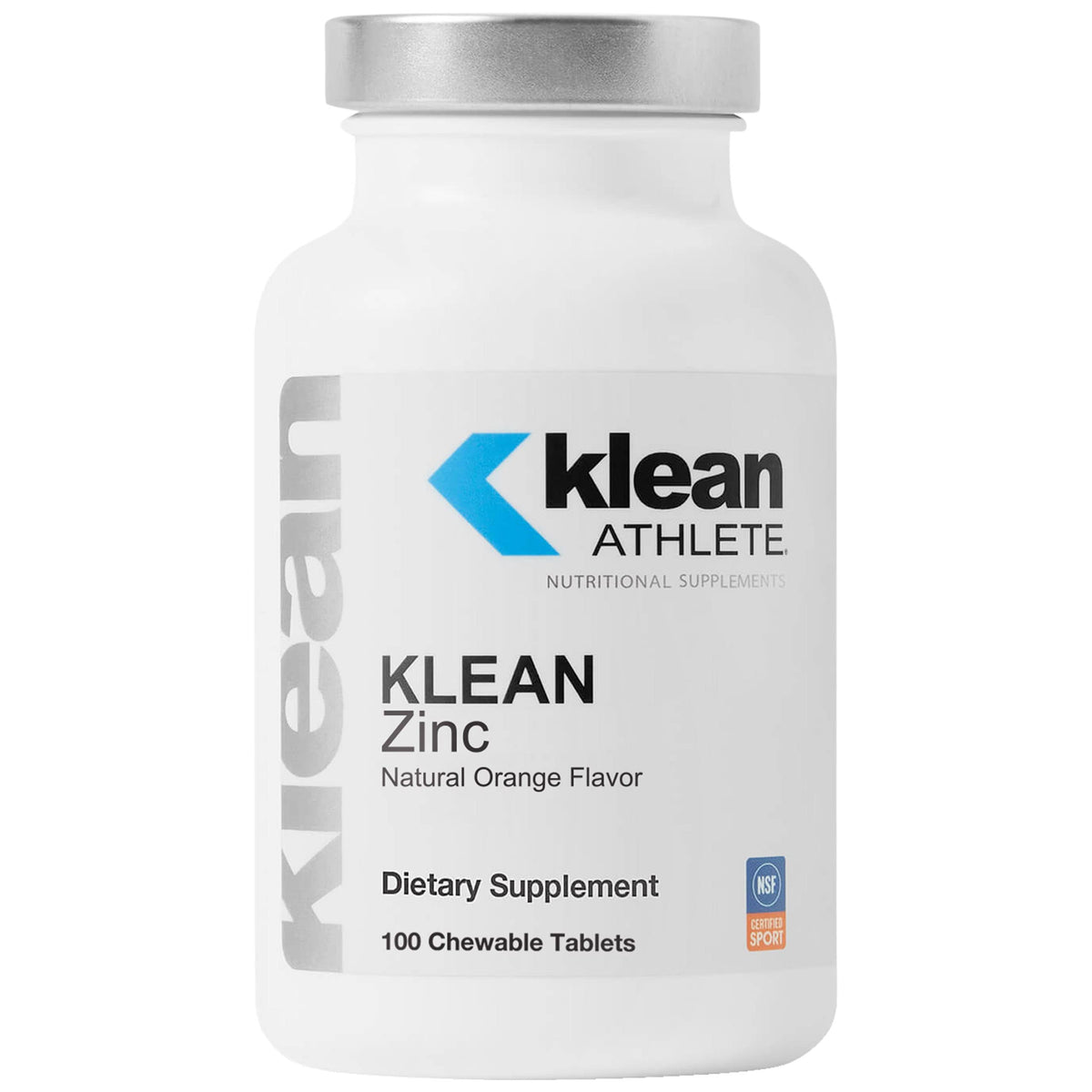 Klean Athlete envase frontal de Klean Zinc mostrando diseño y cantidad