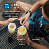 Klean Athlete mezcla disuelta en vaso, fácil de preparar y sabrosa