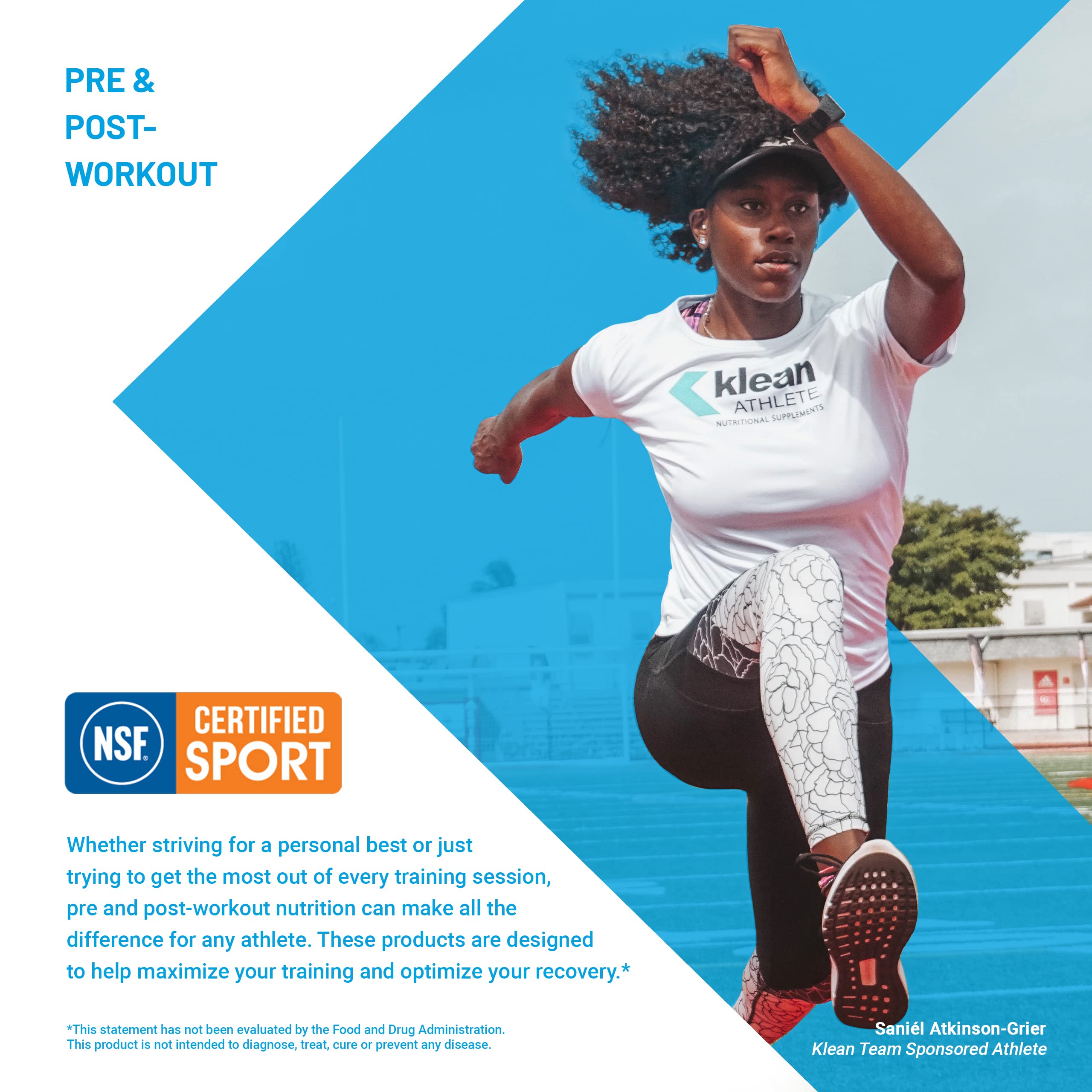 Klean Athlete etiqueta con logo NSF Certified for Sport para confianza