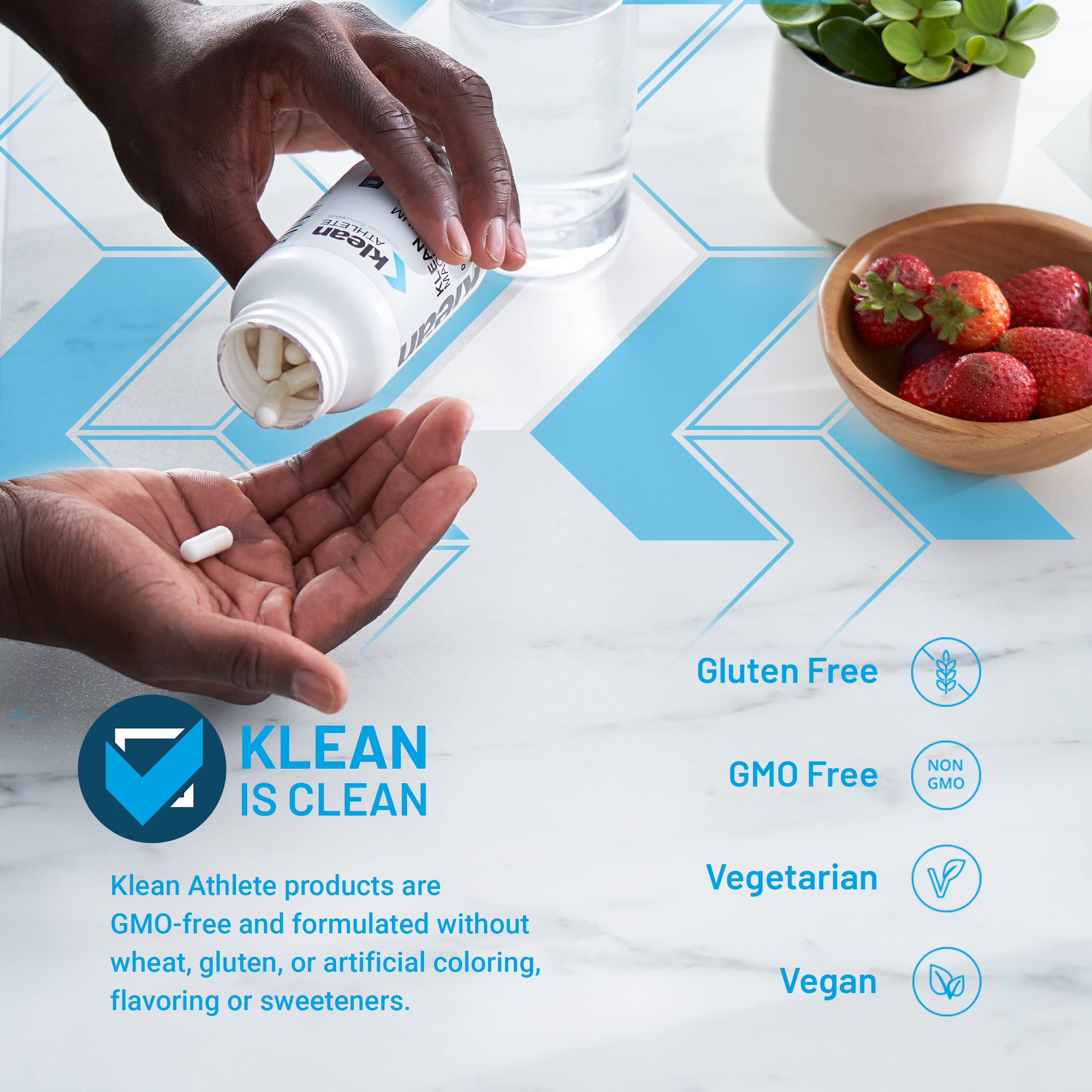 Klean Athlete etiqueta NSF Certified for Sport destacada para seguridad deportiva