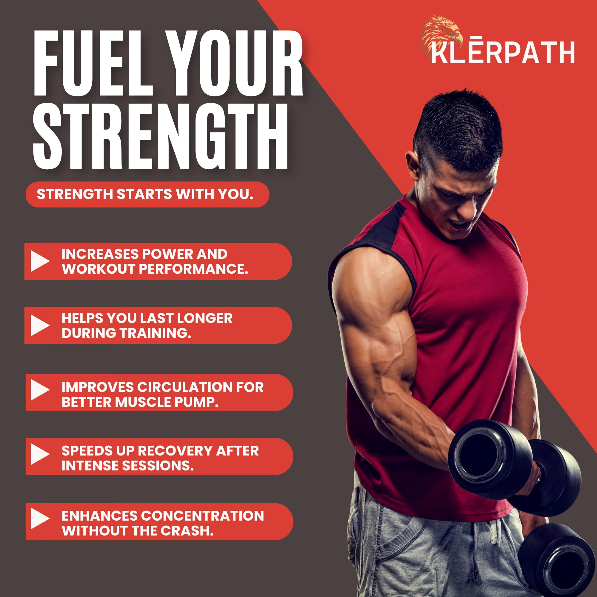 Klerpath polvo textura fina GrōMuscle que mezcla fácilmente y se disuelve rápido