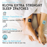 Klova parche aplicado en pie demostrando uso nocturno cómodo
