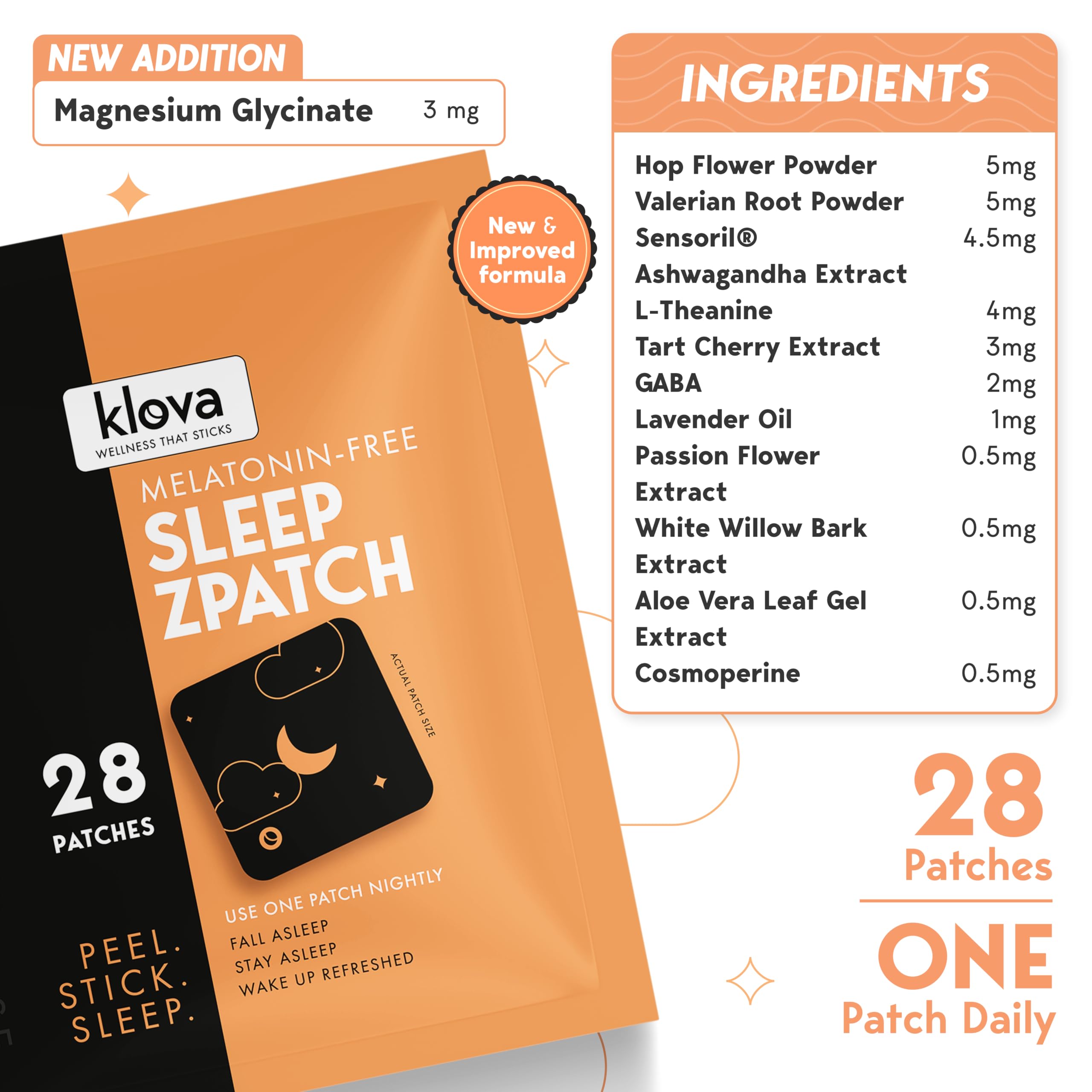 Klova etiqueta de ingredientes destacando mezcla botánica natural