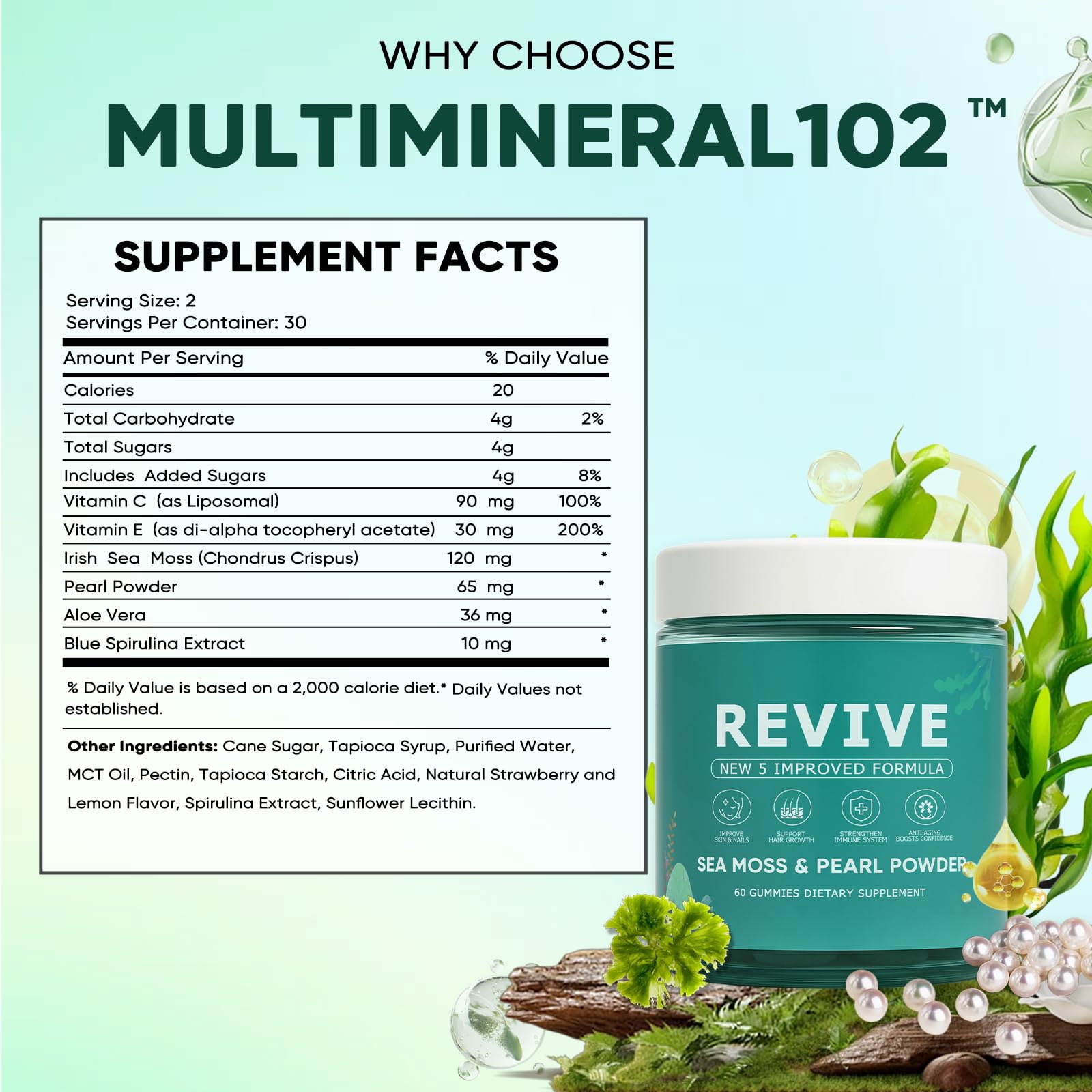 KLUNIZ etiqueta con lista de ingredientes clave y beneficios visibles