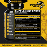 KNIGHT WOLF SUPPS primer plano de una cápsula mostrando textura y calidad del suplemento