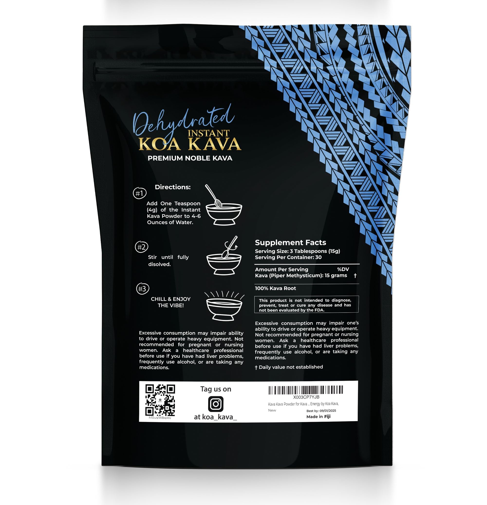 Koa Kava raíz fresca y jugo antes del secado mostrando el proceso