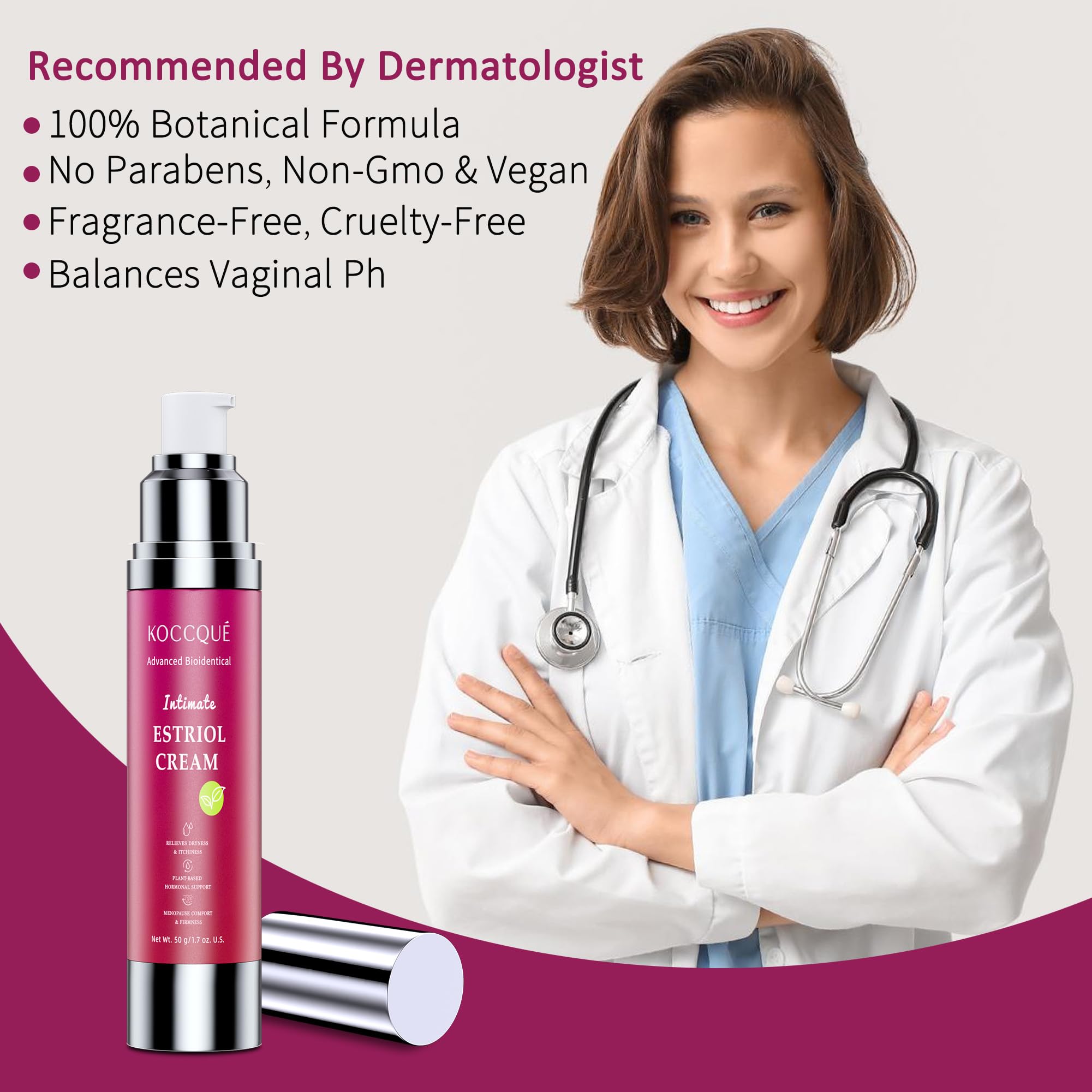 KOCCQUE manos femeninas aplicando crema que aporta alivio instantáneo