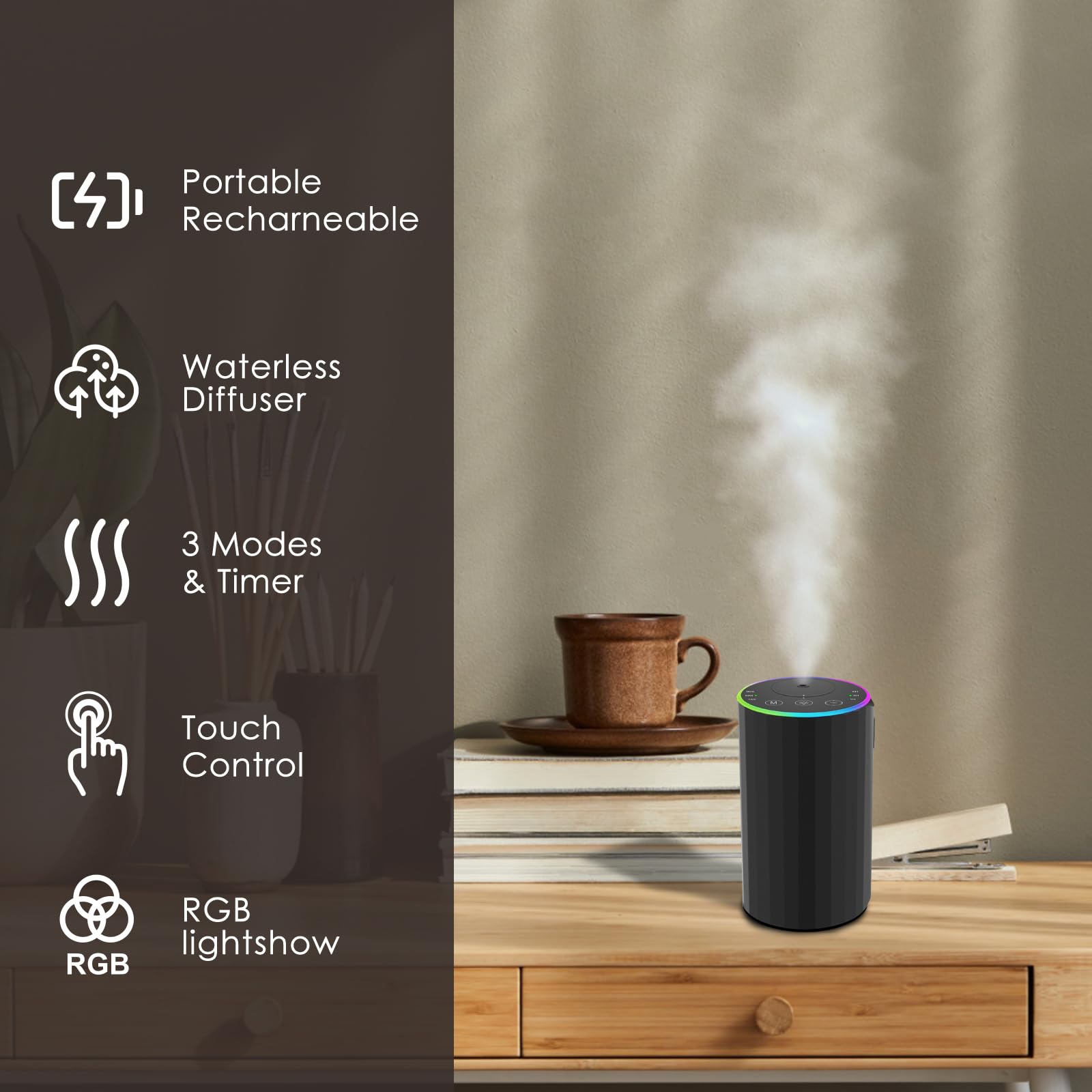 Cuatro botellas KONCHILE de 20ml con aromas inspirados en hoteles de lujo