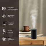 KONCHILE difusor junto a lata para comparar tamaño compacto y portátil