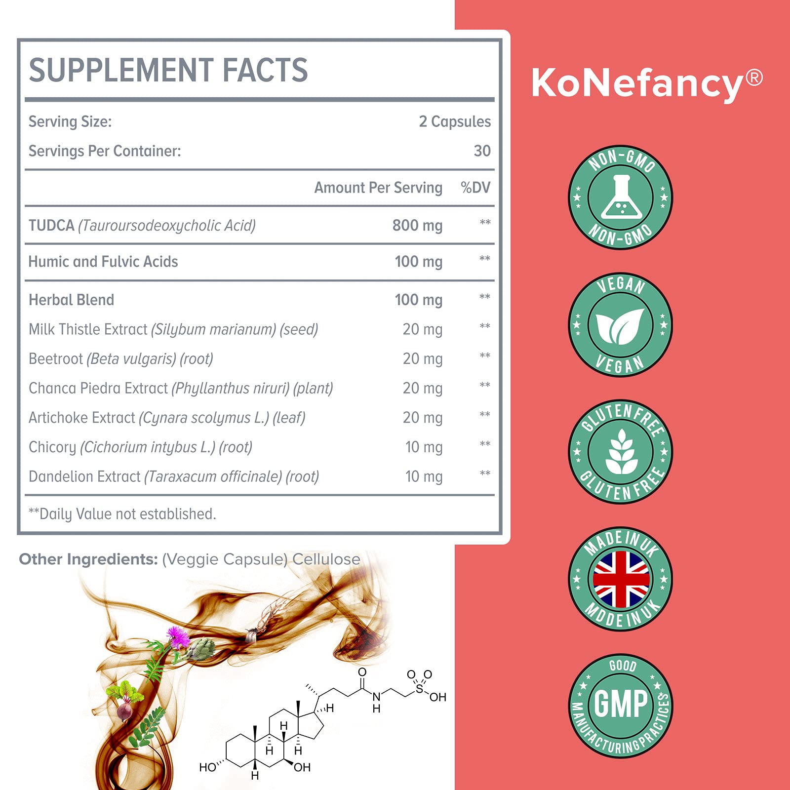 KoNefancy etiqueta con lista de ingredientes y beneficios claros