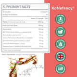 KoNefancy etiqueta con lista de ingredientes y beneficios claros