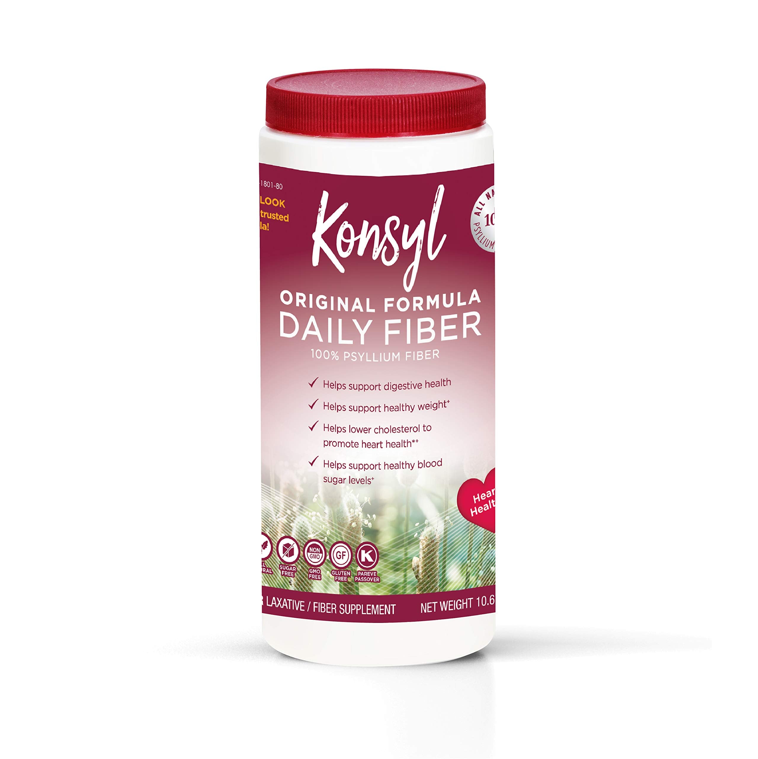 Konsyl envase frontal mostrando etiqueta y beneficio de fibra pura