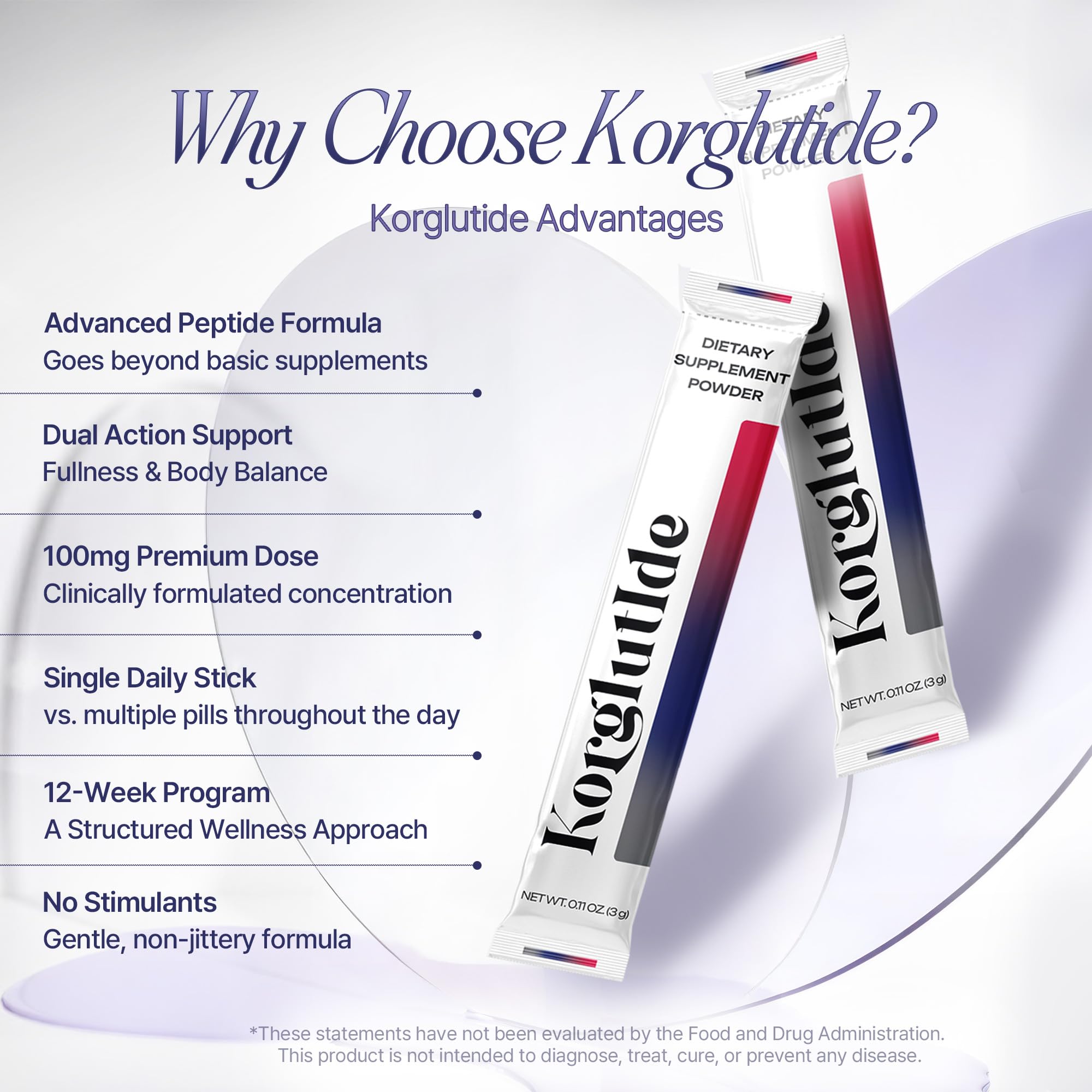 Korglutide etiqueta con información nutricional clara y fabricación segura