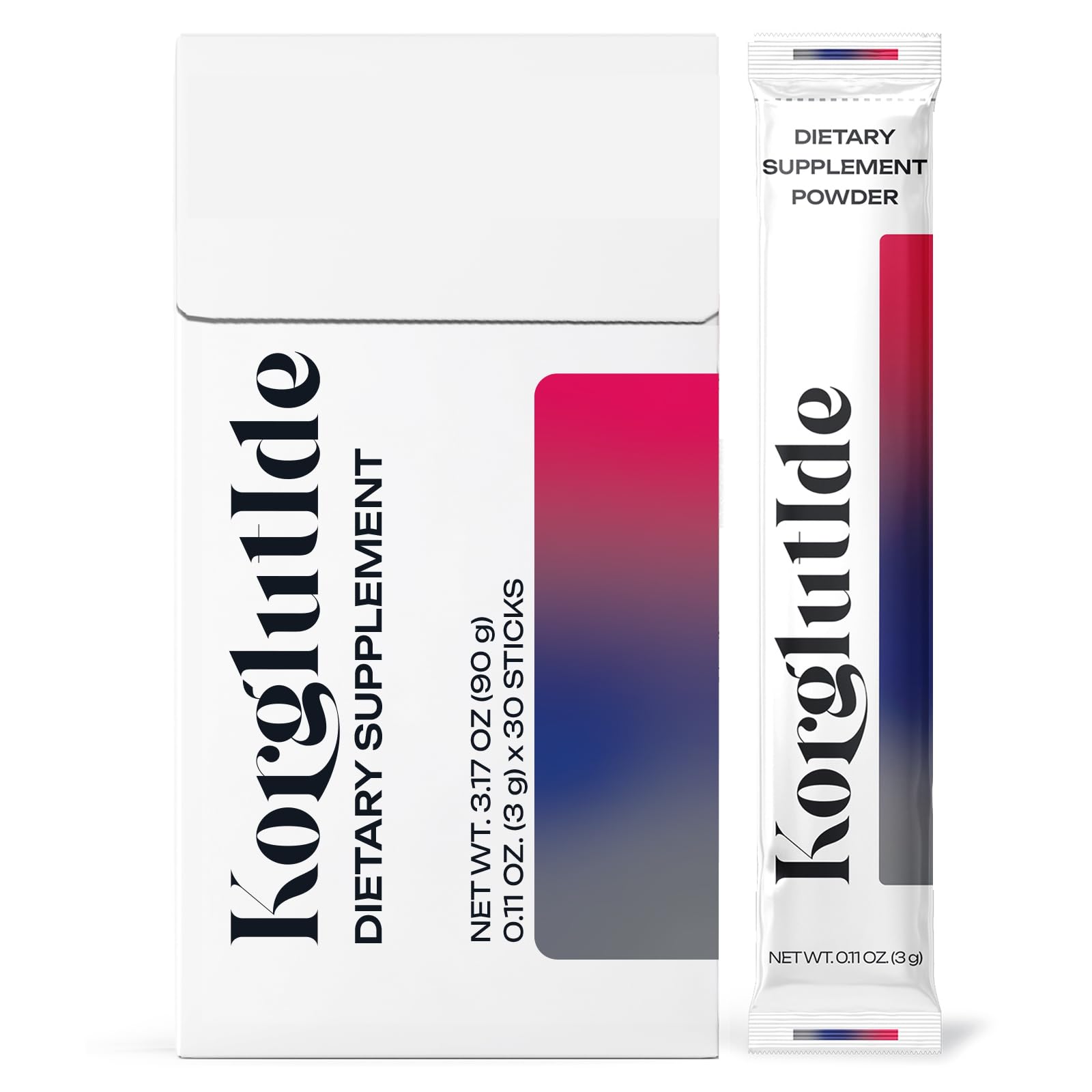 Korglutide frente del empaque mostrando presentación y beneficios prácticos