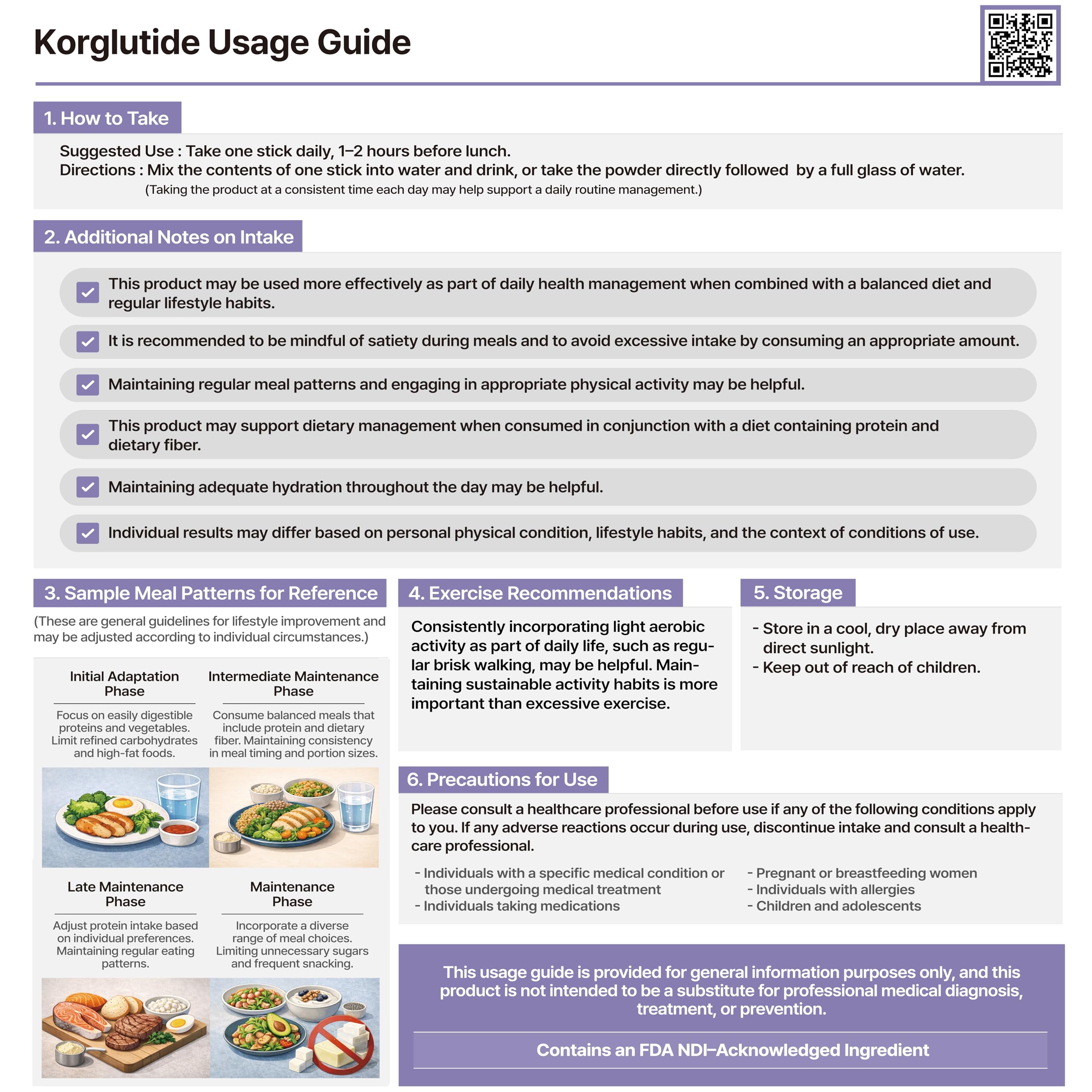 Korglutide sobres disueltos en vaso con agua, mezcla rápida y refrescante
