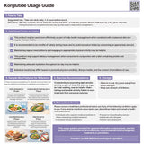 Korglutide sobres disueltos en vaso con agua, mezcla rápida y refrescante