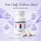 Korglutide cápsula junto a vaso de agua simbolizando uso diario