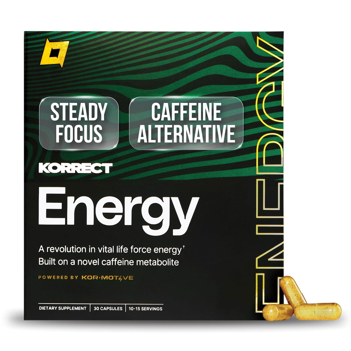 KORRECT LIFE envase frontal mostrando 30 cápsulas y beneficios claros