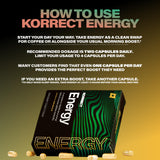 KORRECT LIFE cápsula en uso antes de entrenamiento para energía sostenida