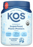 KOS ingredientes naturales: espirulina azul y arándanos orgánicos