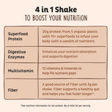 KOS ingredientes: cacao peruano y proteína de guisante orgánica