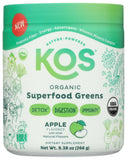 KOS vaso con mezcla verde disuelta, refrescante y baja en calorías