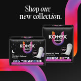 Kotex alas y barreras visibles para ajuste estable y prevención de fugas