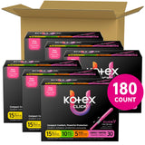 Kotex Click primer plano de la punta lisa para inserción cómoda y segura