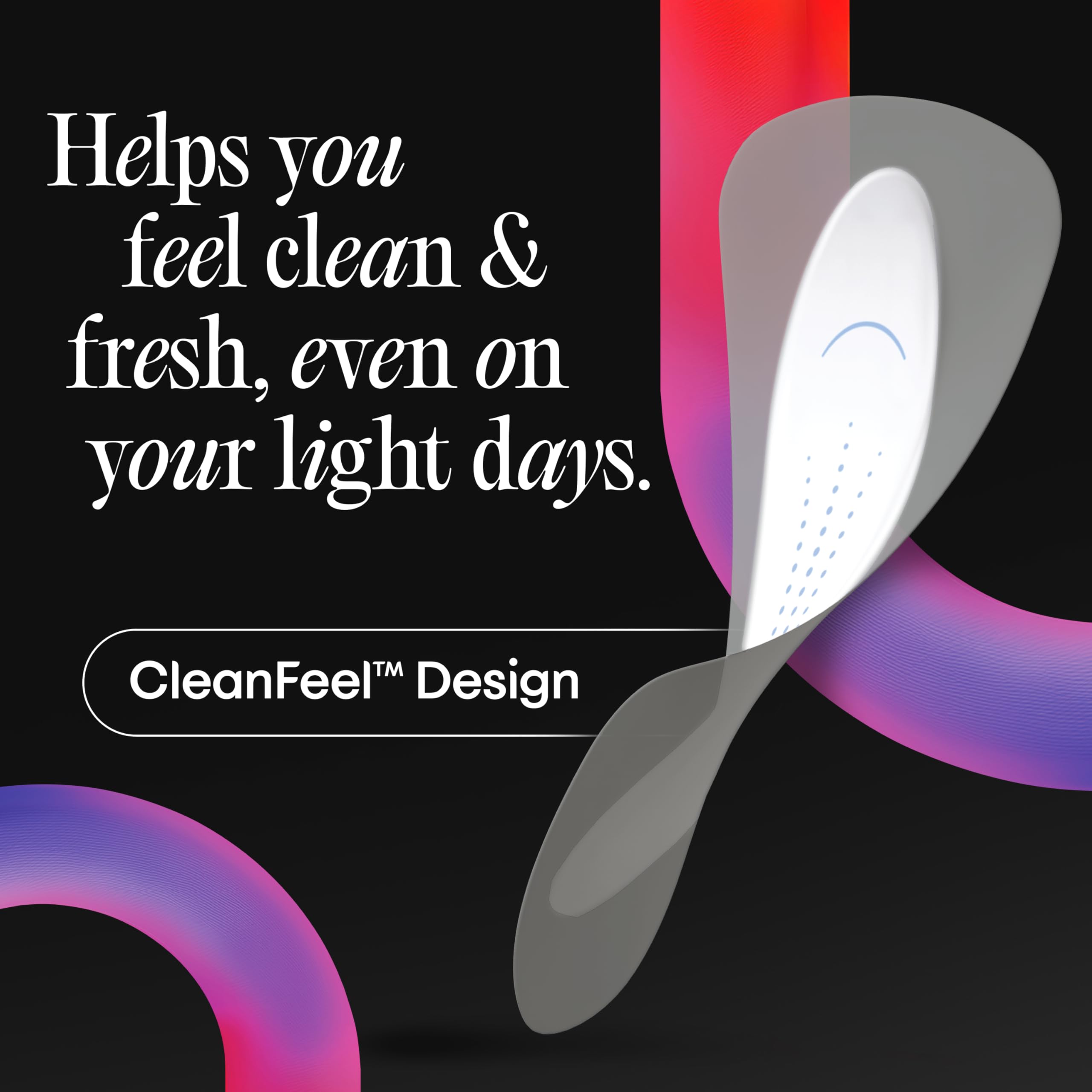 Kotex protector junto a un monedero para visualizar tamaño real