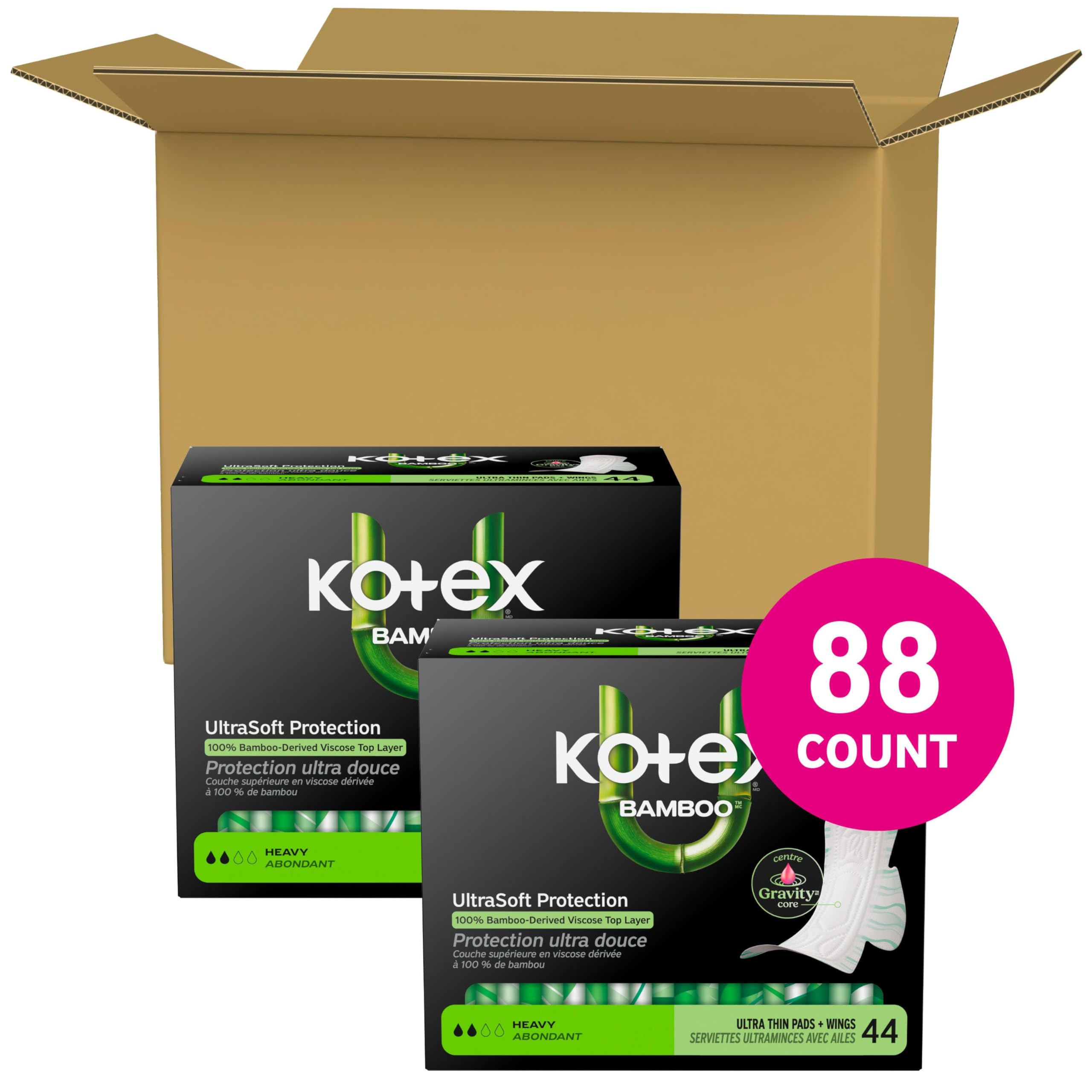 Kotex primer plano de la textura viscosa de bambú para mayor suavidad