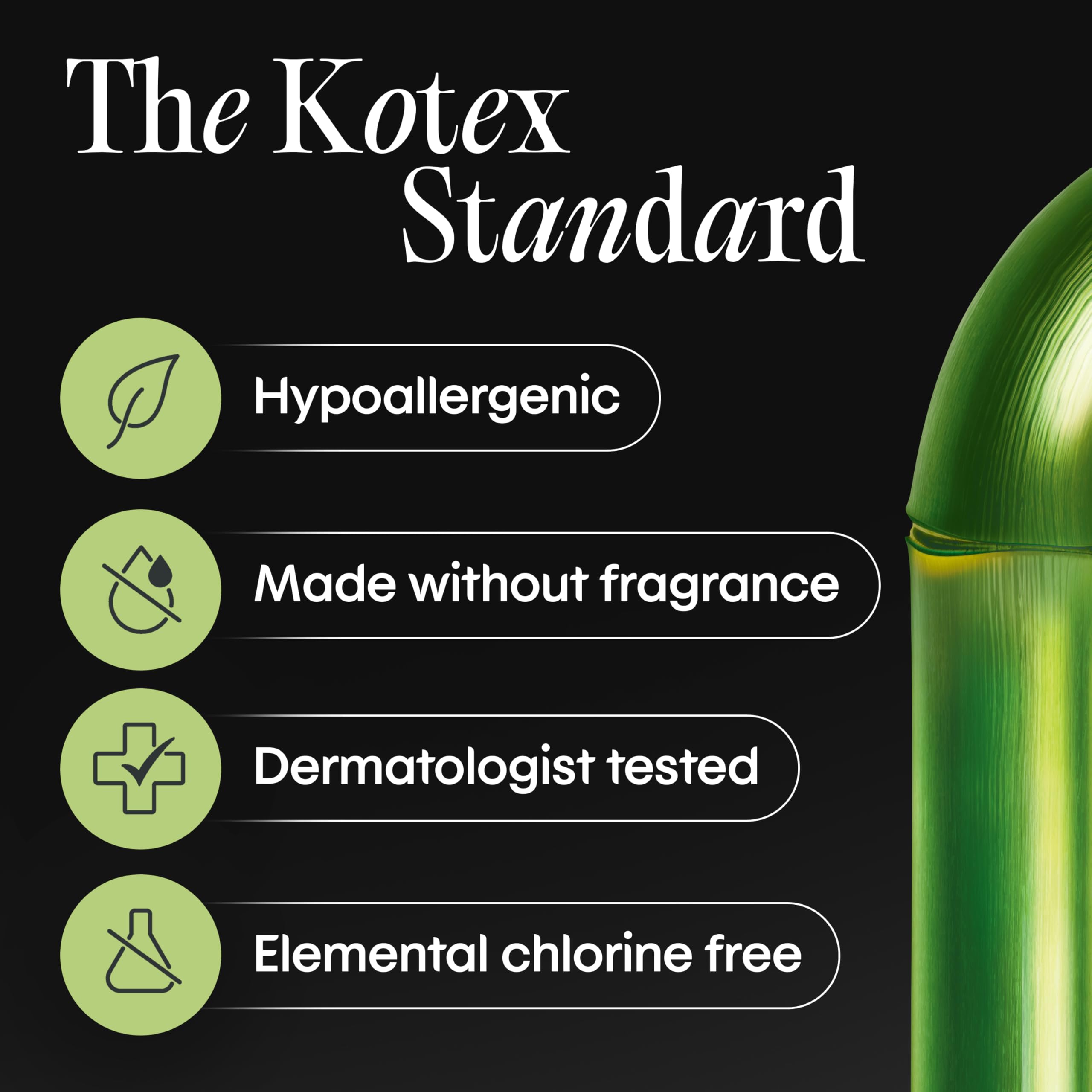 Kotex dos paquetes de 44 unidades cada uno, ahorro y conveniencia