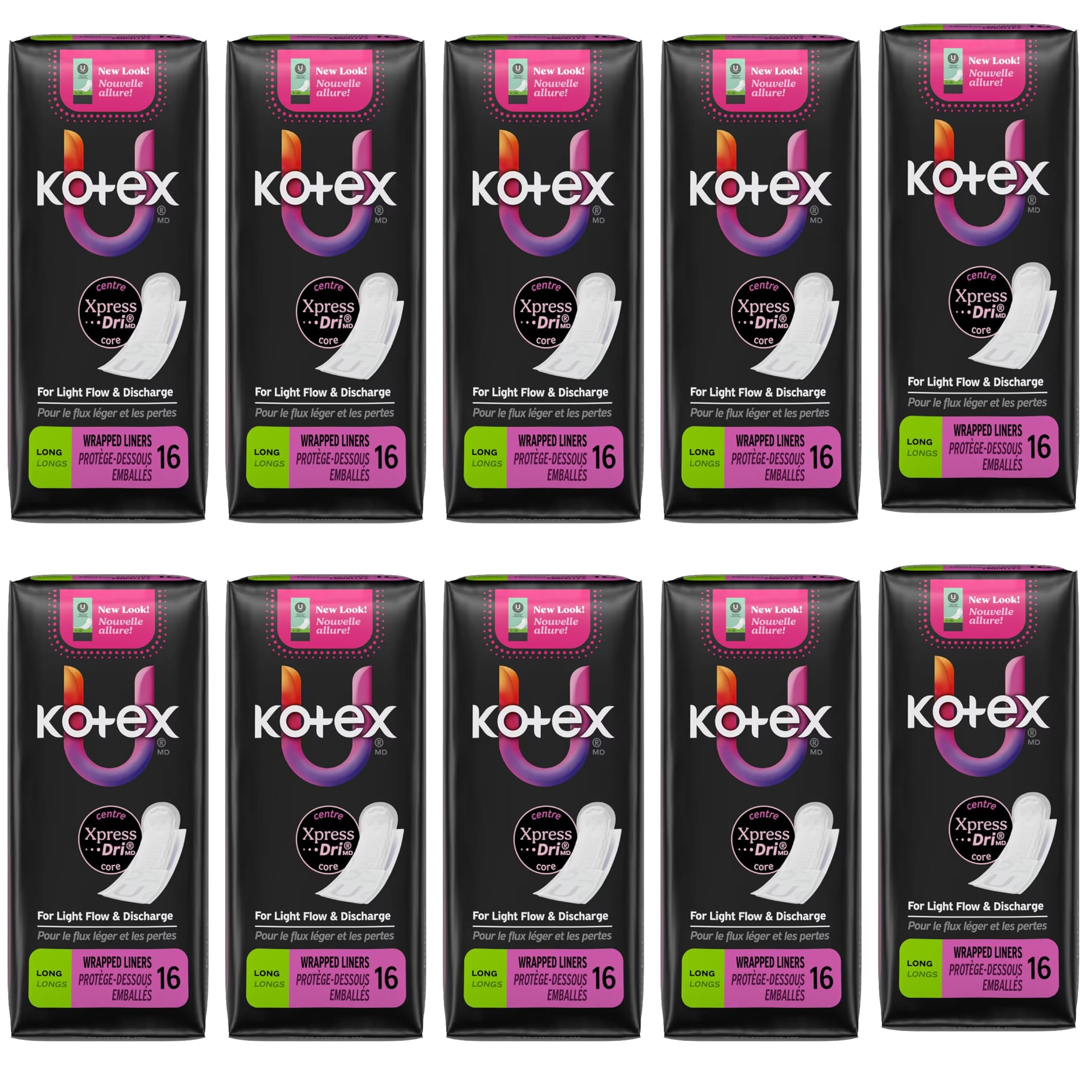 Kotex empaque frontal mostrando pack de 16 unidades y ventaja de protección