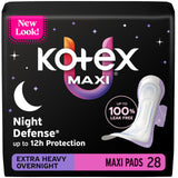 Kotex empaque frontal Overnight muestra protección nocturna garantizada