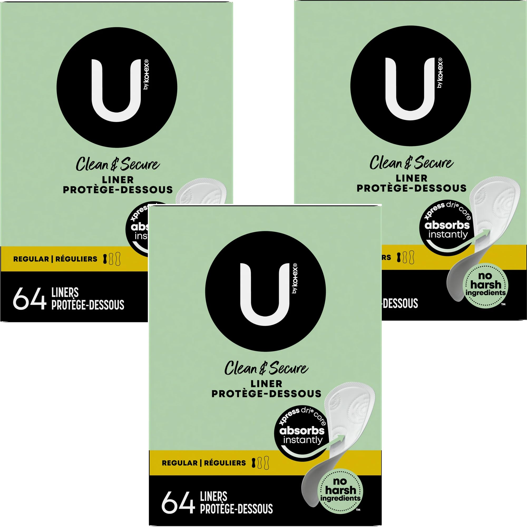 Kotex empaque frontal mostrando 192 protectores, comodidad y cantidad