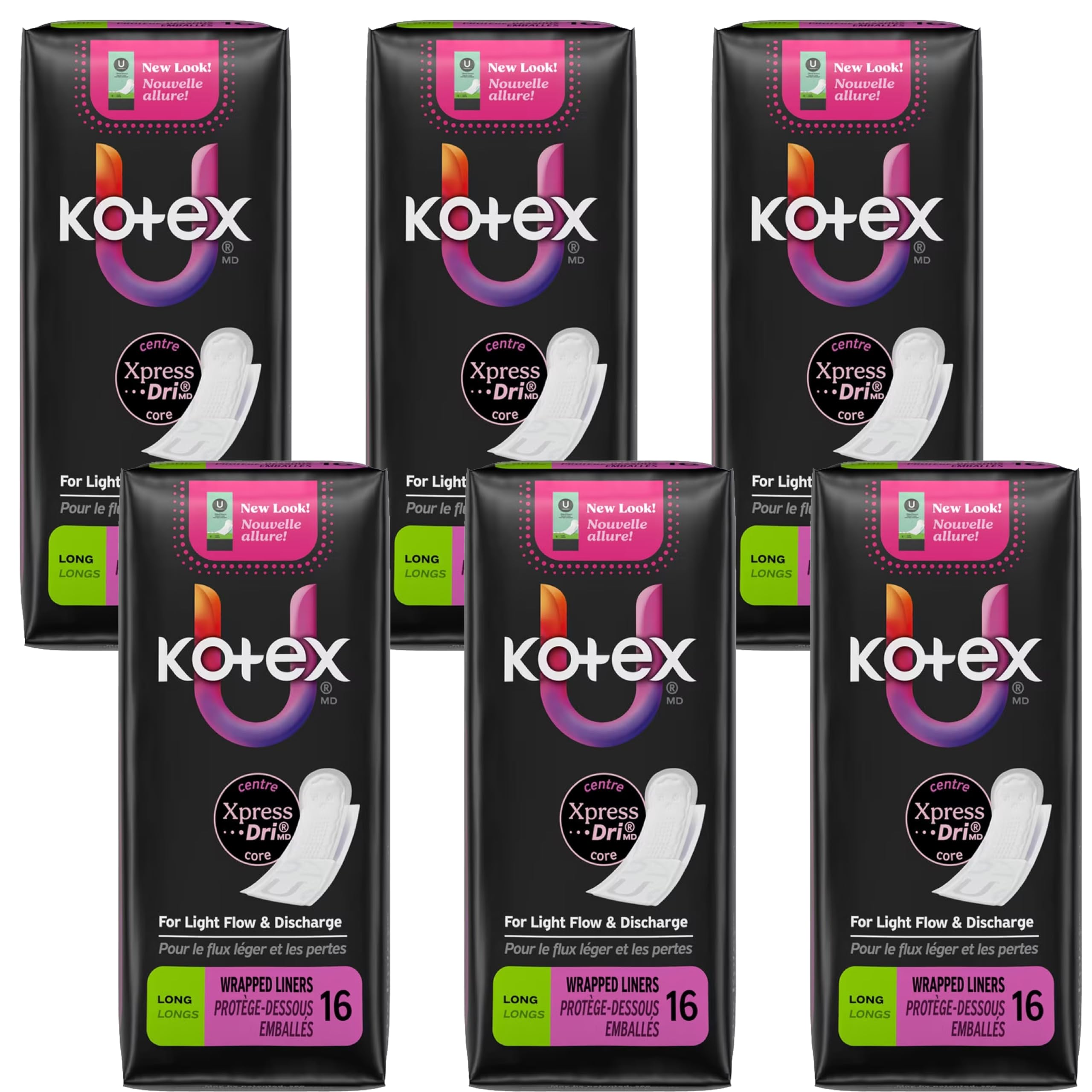 Kotex caja frontal con pack de 6 para almacenamiento práctico