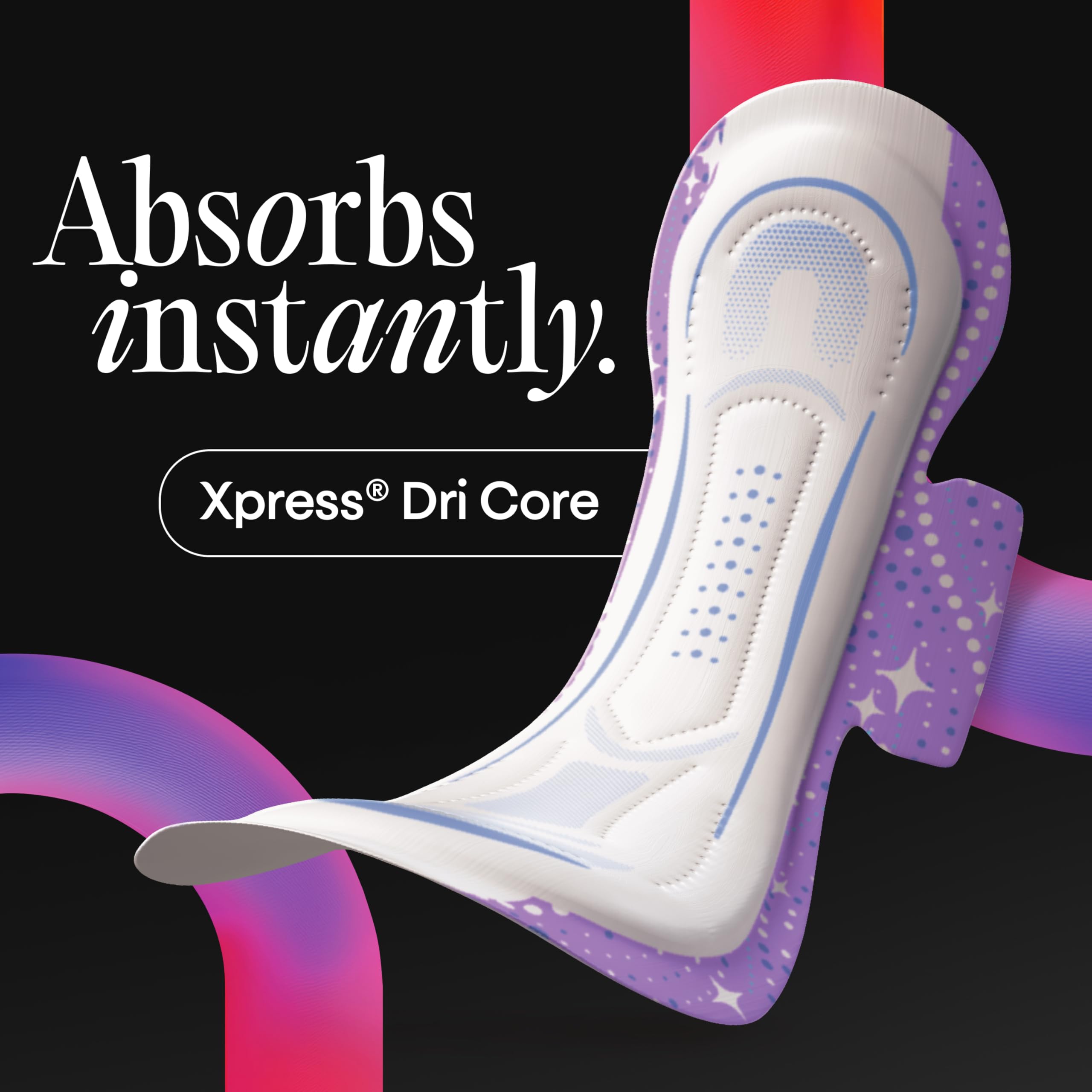 Kotex textura de cubierta suave y transpirable para mayor comodidad