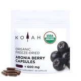 KOYAH frasco frontal del producto mostrando el diseño y cantidad de cápsulas