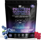 KR Labs paquete frontal con gomitas proteicas, muestra conveniencia