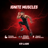 KR Labs gomitas junto a equipo de gimnasio, suplemento conveniente