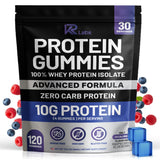 KR Labs empaque frontal mostrando 120 gomitas y beneficios proteicos