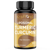 Kraftvoll envase frontal del suplemento liposomal de cúrcuma con alta absorción