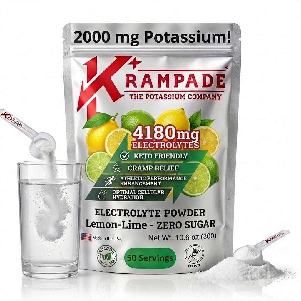 Krampade envase frontal limón lima mostrando el producto y beneficios