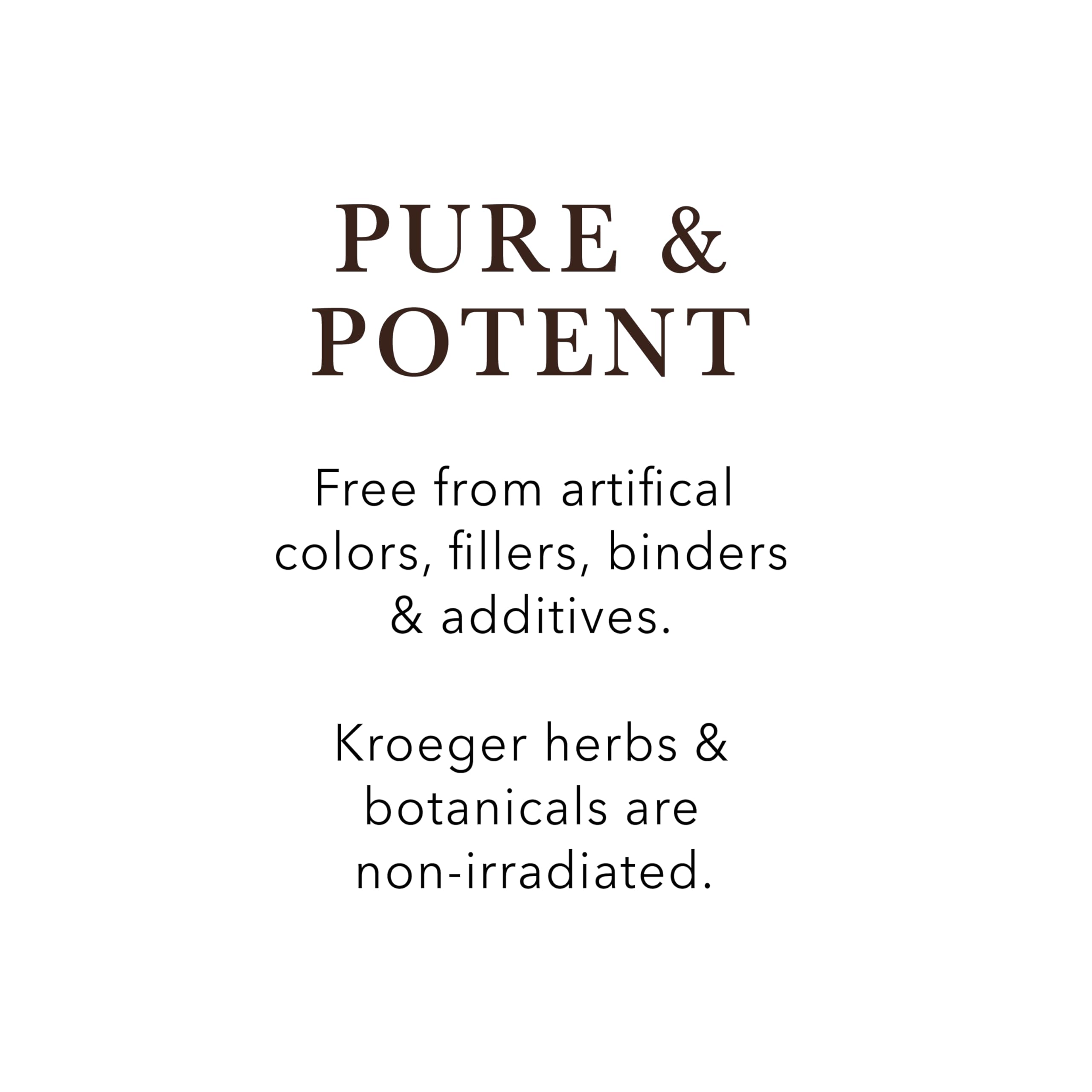 Kroeger Herb Products comparación de tamaño del frasco para entender porción