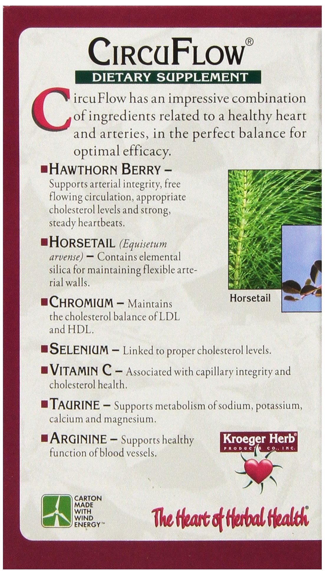 Kroeger Herb Circu Flow tamaño y cantidad 270 cápsulas para uso prolongado